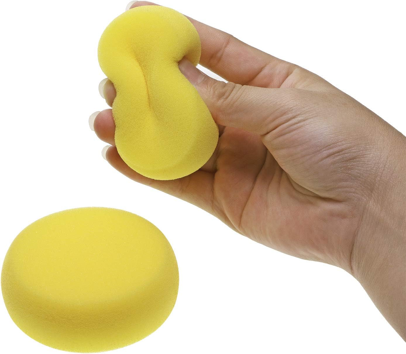round Sponges 6Pcs 3Inch Yellow Painting Sponges Synthetic Artist Sponges Watercolors Sponges for Art & Craft Pottery Clay Cleaning Ceramics Wall (Round Painting Sponges)