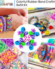 11,900+ Rubber Band Bracelet Refill Kit - 11,000 Premium Loom Bands in 28 Bright Colors, 600 S-Clips, 200 Beads, 30 Charms, 52 ABC Beads - Loom Bracelet Making Kit in a Huge Giftable Case