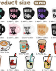 Silicone Focal Beads for Pens Coffee Cup Silicone Accessory Kit 18 Pcs Colorful round Silicone Beads for Keychain Making Bracelet Necklace Handmade Crafts (Cup 1)