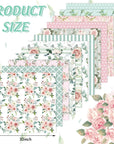 12Pcs Spring Cotton Fabric Bundles 10 X 10 Inch Floral Greenery Printed Fat Quarters Pink Green Retro Quilting Patchwork for DIY Handmade Crafting Home Party Decor