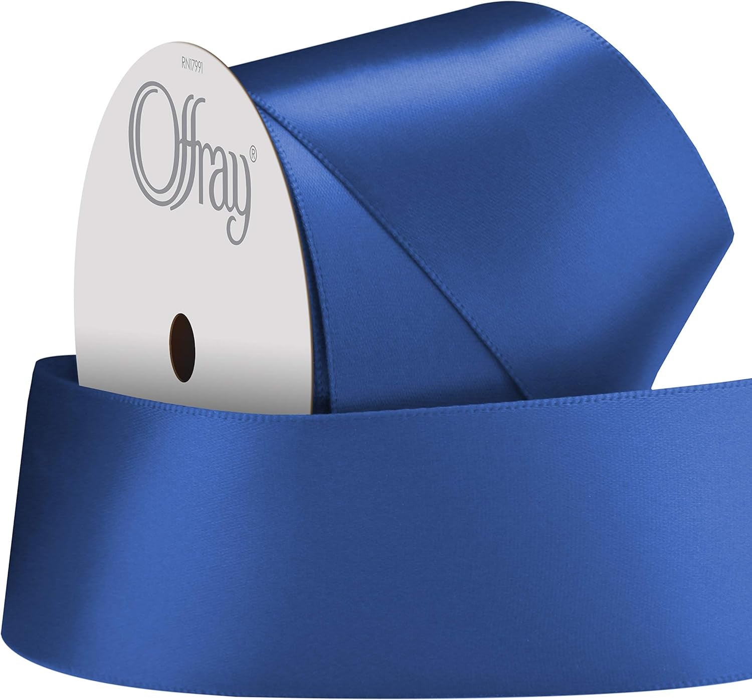 Offray 1.5" Wide Single Face Satin Ribbon, 4 Yds, 1-1/2 Inch X 12 Feet, Royal Blue