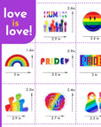 Pride Stickers, 100-Piece LGBTQ Rainbow Stickers, Vinyl LGBT Gay Pride Stickers for Laptops, Water Bottles, Luggage, Scrapbooking