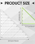 2 Pieces Folded Corner Ruler Acrylic Folded Corner Clipper Tool Simplicity 45 Degree Triangle Ruler and Quilting Template for Sewing Cutting Cutter Tools, Transparent