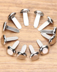 Mini Brads 100Pcs round Paper Fasteners Metal Brass Pastel Brads for Scrapbooking Crafts DIY Projects, 8X12Mm (Silver)