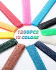 Wax Craft Sticks for Kids Bendable Sticky Yarn Molding Sculpting Sticks in 13 Colors with Plastic Storage Box for Handicraft DIY School Project Supplies (600 Pieces)