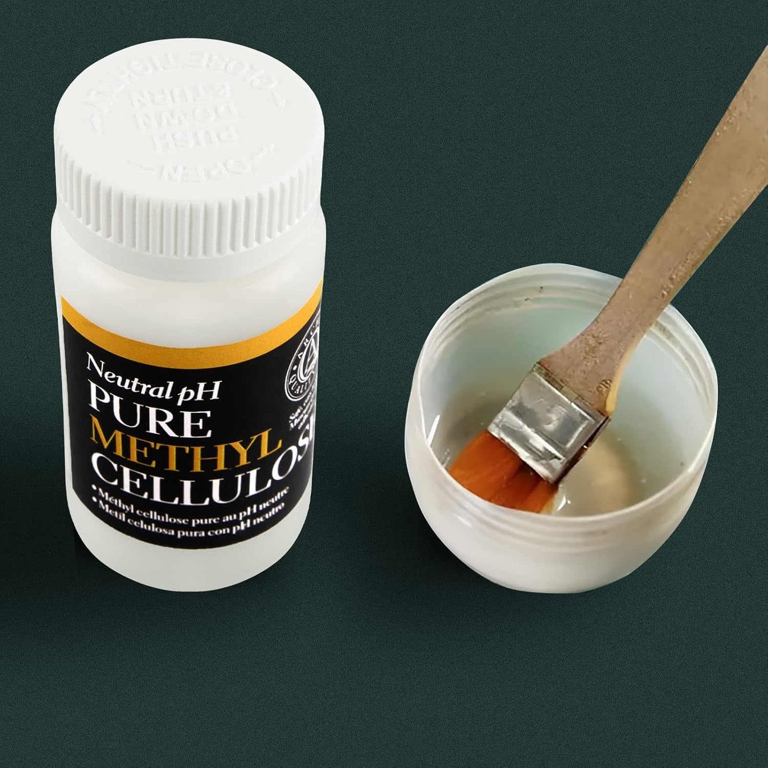 Neutral Ph Methyl Cellulose Adhesive, 1.5 Oz, Acid-Free All-Purpose Glue, Quick Drying and Clear, Water-Soluble, for Bookbinding Repairing, Framing, Collages, Paper Art Crafts, Pack of 1