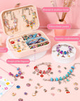 150Pcs Charm Bracelet Making Kit with Jewelry Box Girls Beads for Jewelry Making Kit with DIY Crafts Gift for Girls Bracelet Teen Women Birthday Valentine Gifts Christmas
