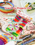 Embroidery Floss Rainbow Color 109 Skeins per Pack Cross Stitch Threads Friendship Bracelets Floss Crafts Floss with 3 Weaved Plate(105 Pcs Embroidery Floss +4 Metallic Embroidery Thread