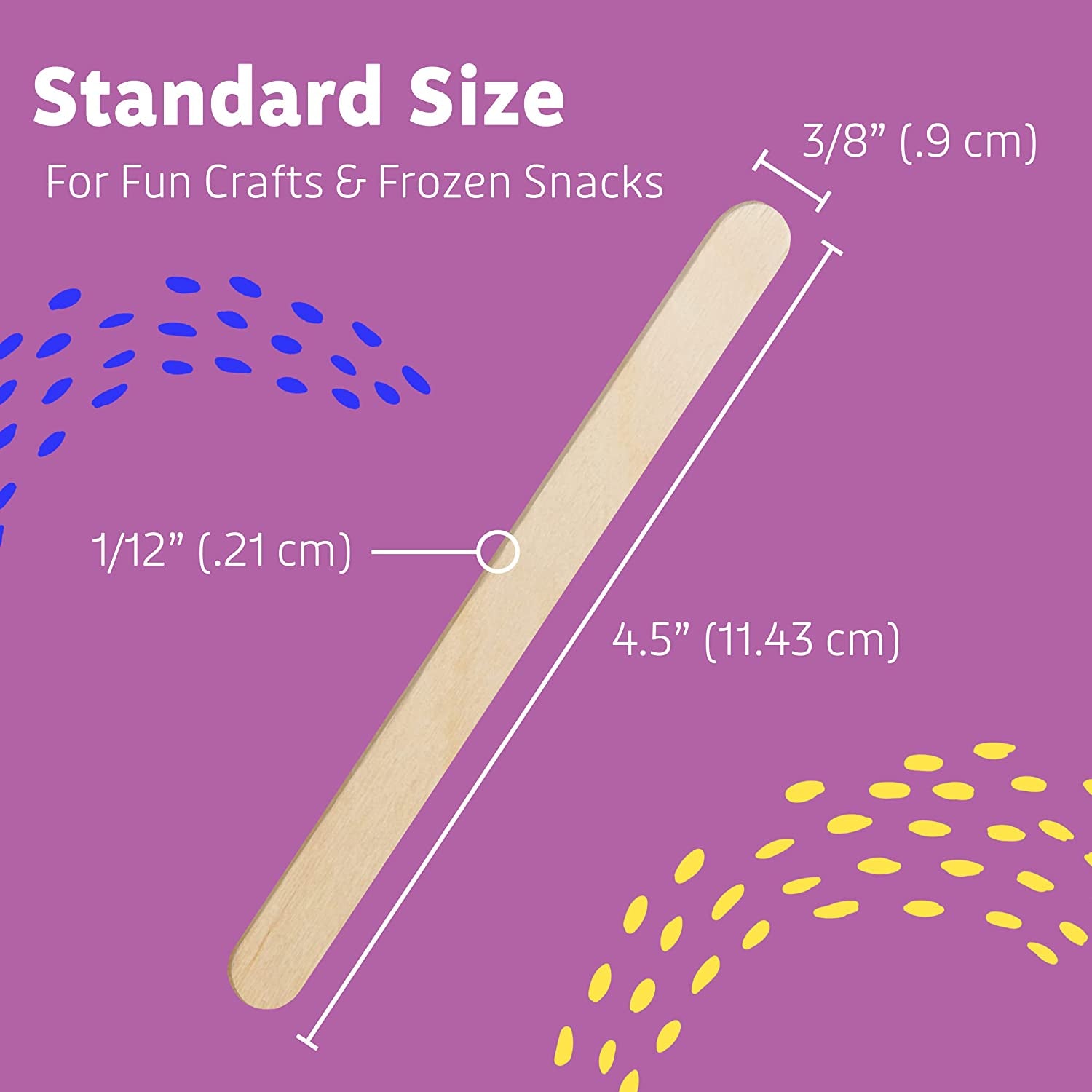 Popsicle Sticks for Crafts 200 Pcs 4.5 Inch Wax Sticks Tongue Depressors Wood Sticks Craft Sticks Popsicle Sticks for Food Ice Cream Sticks Cakesicle Sticks