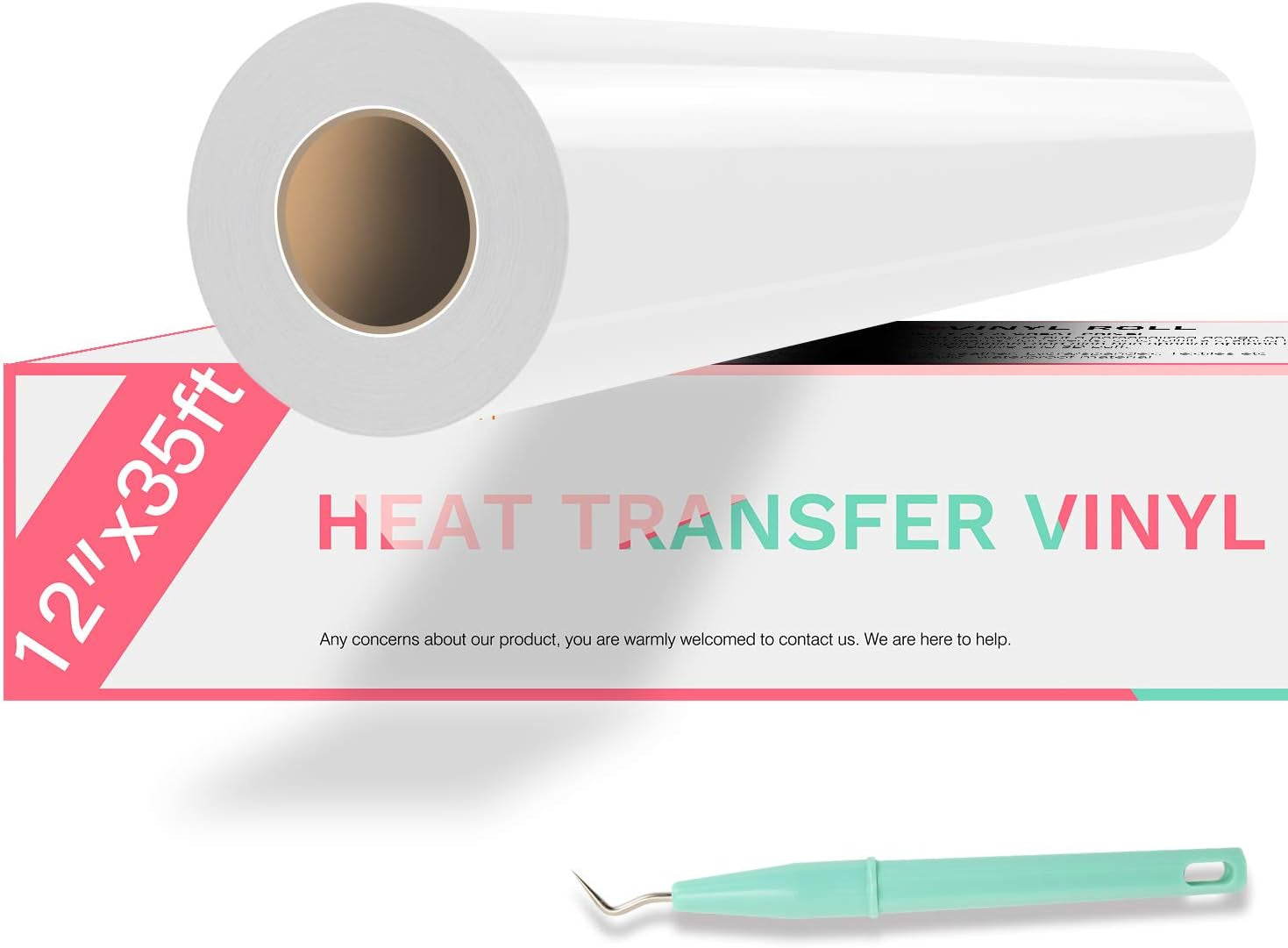 Puff Vinyl Heat Transfer - 12" X 15FT White Puff Vinyl Heat Transfer for T Shirts, White Puff HTV Vinyl Heat Transfer for Cricut & Cameo - Easy to Cut & Weed for Heat Vinyl Design(White)