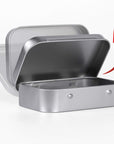 Metal Rectangular Empty Hinged Tins - Pack of 40 Silver Mini Portable Box Small Storage Kit & Home Organizer with Lids Craft Containers 3-1/2''X2-1/2''X4/5''