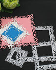 4 Sets Frame Metal Cutting Die Frame Dies Cut Metal Stencil Template Moulds DIY Crafts Frame Paper Cards Cutting Dies Cut Stencils Metal Lace Frame Cutting Dies for DIY Carding Making Scrapbooking