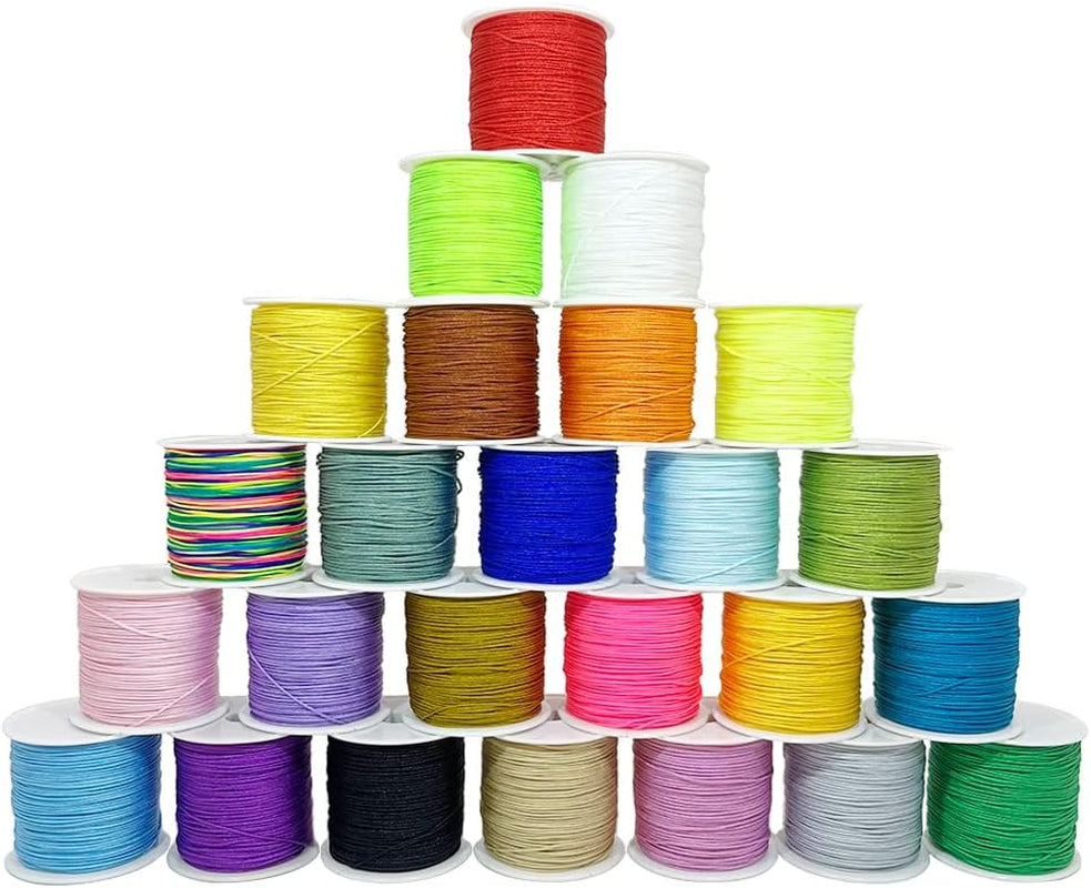Nylon String for Bracelets, 6 Rolls 270 Yards 0.8 Mm Beading Cord for Kumihimo, Blinds String, Braided Bracelets, Chinese Knot, Wind Chime, Jewelry Making