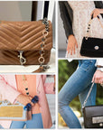2Pcs Purse Strap Extenders Bag Extender Chain, Heart & Moon Black Purse Extender Chain Replacement Small Bag Extender Purse Accessories Bag Charms for Shoulder Bag Handbags Purse Making Supplies