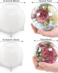 2Pcs Large Sphere Resin Molds,4.7'' & 4'' Crystal Ball Silicone Resin Molds for Flowers Preservation,Seamless Orb Epoxy Resin Molds for DIY Resin Art Candle Soap Making Home Decor