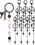 12 Pcs Beadable Keychain Bars Metal Beaded Keychain Blank Keychain Strips for DIY Keychain Pendant Jewelry Crafts