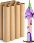 12 Pack Cardboard Tubes for Crafts, Brown Rolls for DIY Projects, Classroom (1.75 X 10 In)