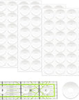 144Pcs Non-Slip Silicone Grips for Quilt Templates, Non-Slip Adhesive Rings, Quilting Rulers Sewing Rulers, Non-Slip Ruler Grip Rings, Adhesive Backing Rings Grips for Sewing Rulers