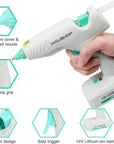 Hot Glue Gun, 60W Cordless Glue Gun with 20Pcs Full-Size Glue Sticks, Fast Preheating & High Temp, Cordless Hot Glue Gun Kit for DIY, Arts, Crafts, Home Decoration
