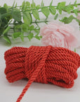 U Pick 10Yds 5Mm 3 Braided Cord Decorative Twisted Satin Polyester Twine Cord Rope String Thread Shiny Cord Choker Thread (01 Red)