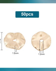 50PCS 14K Gold Plated Spacer Beads, 8Mm Flat round Metal Beads Brass Wavy Disc Beads Jewelry Loose Beads for DIY Bracelet Necklace Earring Craft Supplies, Hole: 1.2Mm