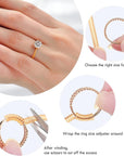 Invisible Ring Size Adjusters Guard Ring Sizer Loose Ring Size Adjusters with Ring Sizer Measuring Tool Polishing Cloth for Man and Woman Rings, 69 Pieces (Gold)