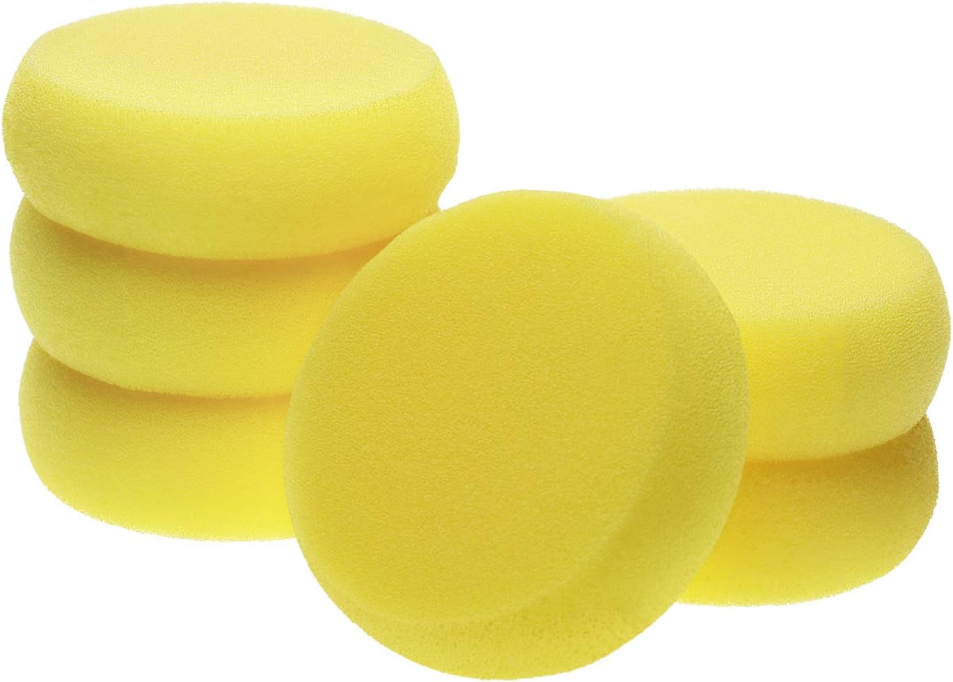 round Sponges 6Pcs 3Inch Yellow Painting Sponges Synthetic Artist Sponges Watercolors Sponges for Art & Craft Pottery Clay Cleaning Ceramics Wall (Round Painting Sponges)