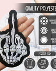 Iron on Patches for Jackets - Skeleton Middle Finger Shirt Motorcycle Patches for Vests Men Ghost Rider with Motorcycle Club Patches Outlaws - Lady Finger Embroidery Finger Skull Middle Finger Patches