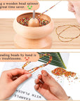 Upgrade Wooden Bead Spinner with 2 Pcs Big Needles,8000 Pcs Seed Beads and 1 Surprise Gift Pack for Jewelry Making Tools,Quickly Stringing Beads Tool, Manual Operated