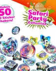 3D Sticker Maker Kit for Girls and Boys, DIY Arts and Crafts Fun for Ages 6+, Creative Toy Gift Set Includes 50+ Custom Refills- Safari Party Pack | ILY