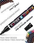 Paint Pens for Rock Painting - Wood, Glass, Metal and Ceramic Works on Almost All Surfaces Set of 15 Vibrant Medium Tip Oil Paint Marker Pens, Quick Dry, Water Resistant
