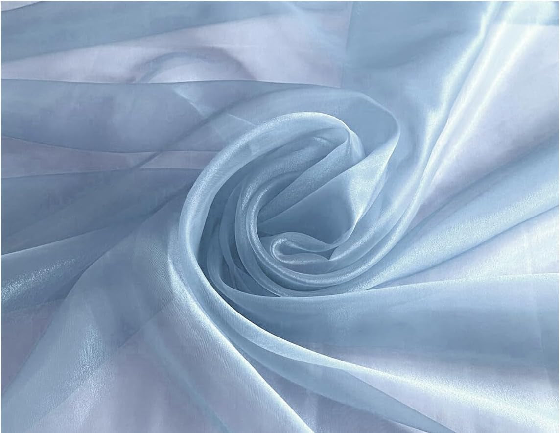 Pack of 25 Yards Long Bridal Solid Sheer Organza Fabric Bolt for Wedding Dress, Fashion, Crafts, Decorations, Backdrop, Christmas Craft Supplies, Silky Shiny Organza Fabrics 44” Wide- Dark Purple