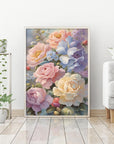 5D Flower Diamond Painting Kits for Adults, DIY Rose Diamond Art Kits, round Full Drill Gem Arts and Crafts Kits for Home Wall Decor Present(16X12Inch)