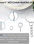 420Pcs 1" 25Mm Keychain Making Kit, Including 140Pcs Keychain Rings with Chain,140Pcs Jump Ring,140Pcs Screw Eye Pins for Keychains/Jewelry/Diy Keychain Ring