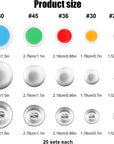 100Pcs Button Covers, Cover Button Kits with 5 Sizes of Buttons & Tools DIY Fabric Buttons Fabric Covered Buttons to Make Your Own Buttons