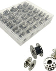 25 Pcs Metal Bobbins for Sewing Machine with Storage Box, a Class 15 Universal Bobbins in Case Compatible for Brother, Janome, Singer, Bernina, Toyata, Anime, Kenmore, Elna, Babylock by Lebeila