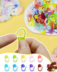 300Pcs Stitch Markers with 6 Pieces of Large Blunt Sewing Needles,Colorful Knitting Markers,Plastic Crochet Hook Clip,Bulk Crochet Hook Markers for Knitting Stitch Locking Clip Crochet Hooks