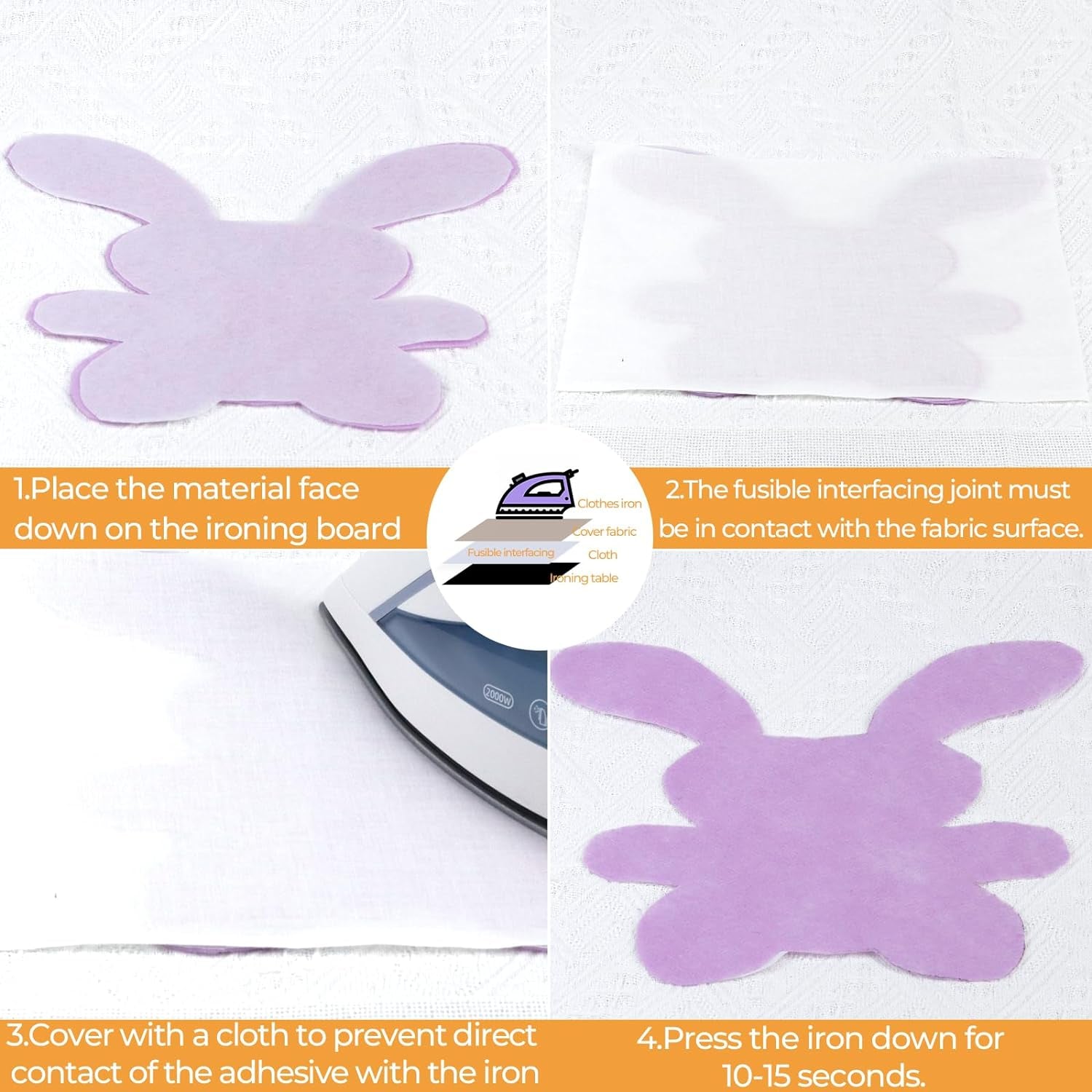 Medium Weight White Iron-On Non-Woven Fusible Interfacing: 16.5" X 30Yd Medium Weight Non-Woven Interfacing Iron on Polyester Single-Sided Interfacing for DIY Crafts Supplies