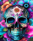 5D Diamond Painting Kits for Adults Beginners,Skull Flower Diamond Art Kit,Diy Full round Drill Diamond Dot Gem Art Kits for Adults,Home Wall Decor 13.78X13.78 Inch, Onesize, JK301-1