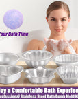 12 Pcs Bath Bomb Molds, 6 Shapes Metal Bath Bomb Making for Crafts DIY Bath Bomb Crafting Press Mould for Handmade Soaps Candle Cake Ice Cream Baking Handicrafts Making Supplies