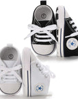 Unisex Baby Boys Girls High Top Sneaker Soft Anti-Slip Sole Newborn Infant First Walkers Canvas Denim Shoes