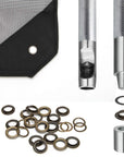 1/2 Inch Grommet Kit 100 Sets, Grommets Eyelets 12Mm Sewing Eyelets Gold, Silver, Black Metal Grommet Kits 4 Colors with Tools and Storage Box