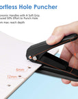 Single Hole Punch 1 Hole Puncher Heavy Duty Paper Hole Punch, 20 Sheet Punch Capacity, Whole Puncher Hand Craft Hole Puncher for Paper, Chipboard, Index Cards, Card Stock and Art Project, Black