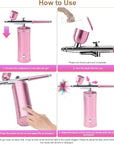 Cordless Airbrush Set - Portable Rechargeable Airbrush Kit with Compressor, Auto Handheld Air Brush Gun Sets for Makeup, Nail Art, Cake Decor, Model Painting, Barber, Tattoo