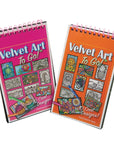 Velvet Art to Go! 2 Spiral Bound Coloring Books W/Perforated Cardstock Pages, Fuzzy, Felt, Great for Travel: Planes, Cars, Backpacks, 20 Different Projects Total, Kids & Adults, 4"X6".