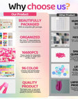 6 Boxes Friendship Bracelet Kit,96 Colors 16680 Pcs Clay Beads,1188 Pcs Letter Beads,120 Pcs Number Beads and 470 Pcs Gold Charms Kit for Bracelets Making, Jewelry Craft Kits Gift, Small