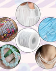 2 Rolls 1 Mm Elastic Beading Cord for Bracelet Stretchy Elastic String for Jewelry Making Sewing Necklace 100 Meters Elastic Bracelets Cord Crafts Beading Thread DIY Crafting Cord (Black + White)