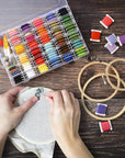 Embroidery Floss Cross Stitch Supplies, Friendship Bracelets String Kit Embroidery Floss Kits with Organizer Box - Gift for Halloween Christmas Birthday