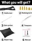 Hotfix Rhinestone Applicator, Rhinestone Applicator Tool for Fabric, Shoes, Tulle, Skirt, Crochet, Knit, Polyester, Linen, Suede, Wool, PVC, Cotton, Corduroy and More