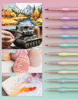 10PCS Micro Fine Detail Paint Brush Set, Macaron Pastel Small Miniature Fine Tip Detail Brushes Kit for Acrylic Oil Watercolor, Craft, Models, Miniatures, Rock Painting, Paint by Numbers